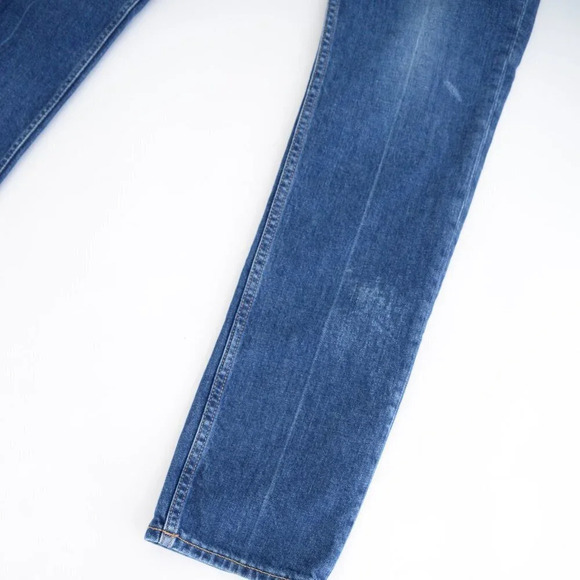 Acne Studio Bla Konst Designer Distressed Dark Skinny Straight Leg Jeans 33x32 - Picture 15 of 16